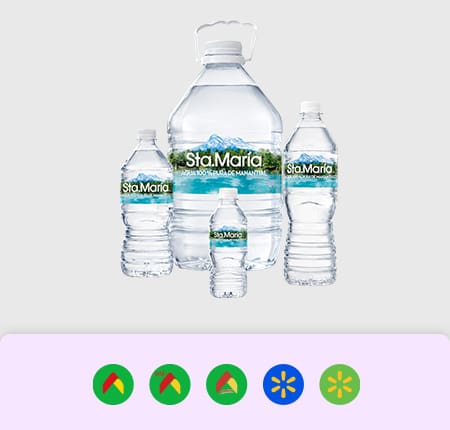 En la compra de $80 o más en agua Sta. María participante* recibe 25% de bonificación en Cashi.